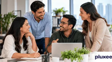 Equipo de trabajo conviviendo